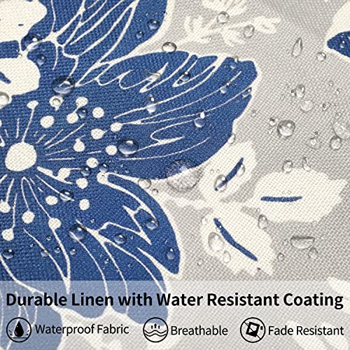 Cushion Covers 45 X 45 Square Pillow Covers Pack of 4 Waterproof Cushion Covers Blue Flower Outdoor Throw Pillow Covers Decorative Cushion Covers