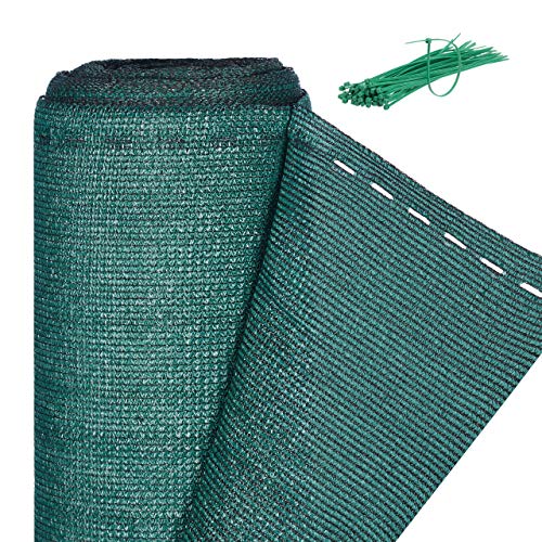 Relaxdays Fence Netting, Privacy Shield for Fences & Railing, HDPE Net, UV-Resistant, Weatherproof, 1.5 x 15 m, Green
