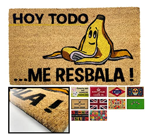 LucaHome Natural Coconut Door Mat 70 x 40 with Non-Slip Base, Coconut Door Mat Funny Lemonade, Absorbent Door Mat Entrance Home, Ideal for Outdoo