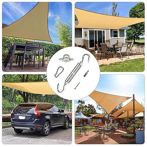 Sun Shade Sail Fixing Kit, Heavy Duty Sun Shade Sail Hardware Kit for Rectangle Square Triangle Sun Shade Sails,Canopy Awning Installation Attach