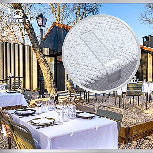 ProTensils 30 Pcs Clear Picnic Tablecloth Clips, Transparent Outdoor Table Clips for upto 1.1" table thickness
