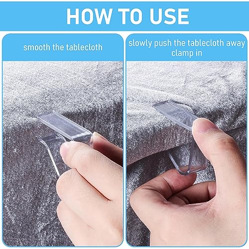 OUZHOU 32pcs Plastic Tablecloth Clip, Transparent Table Cover Clips Practical Table Cloth Holder Clips Table Cover Clips for Christmas Home Weddi