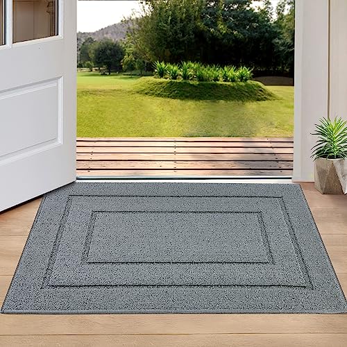 REFETONE Indoor Doormat, 24x36, Front Back Door Rug, Non Slip Absorbent Resist Dirt Machine Washable Door Mat, Low-Profile Inside Floor Mat for E