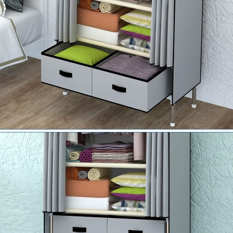 LUKEO Wardrobe House, Home Bedroom Wardrobe, Wardrobe Assembly Storage Hanging Wardrobe