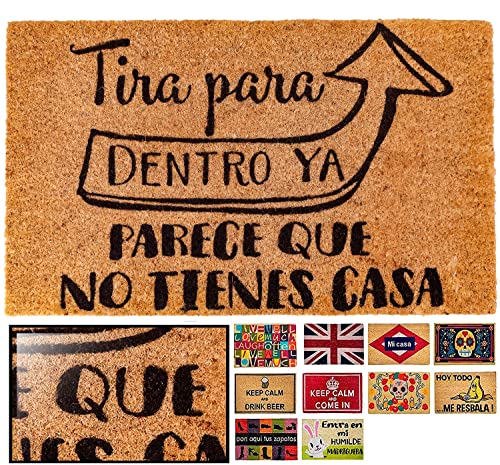 LucaHome Natural Coconut Door Mat 70 x 40 with Non-Slip Base, Coconut Door Mat Funny Lemonade, Absorbent Door Mat Entrance Home, Ideal for Outdoo