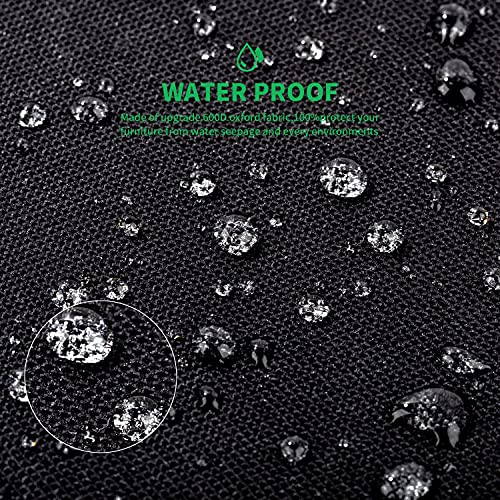 KINGARDEN 3 Seater Garden Swing Cover Waterproof 600D Oxford Fabric Garden Hammock Cover Outdoor Swing Seat Cover Windproof Rip Proof 220x125x170