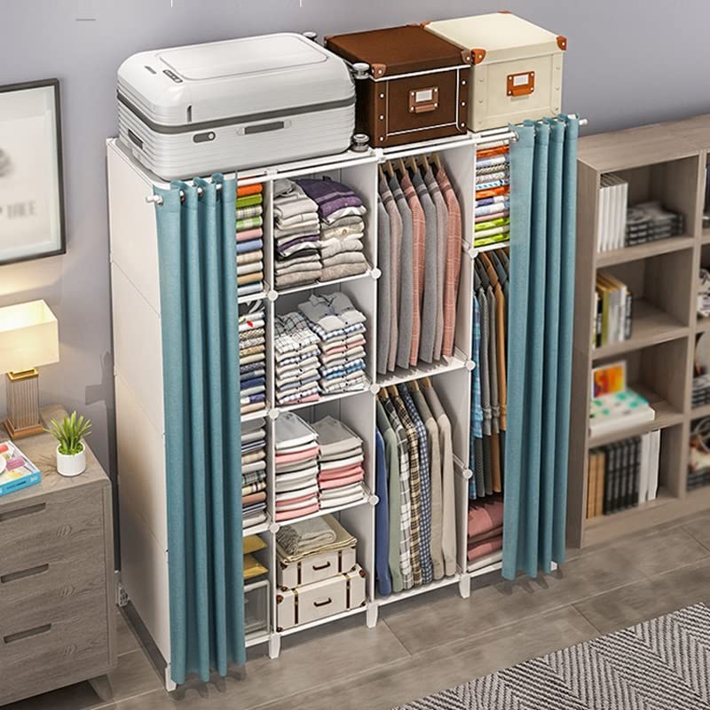 LUKEO Non Woven Wardrobes Bedroom Closets Storage Cabinet Wardrobes Armoire Wardrobe Furniture (Color : D, Size : 124x47x139cm)