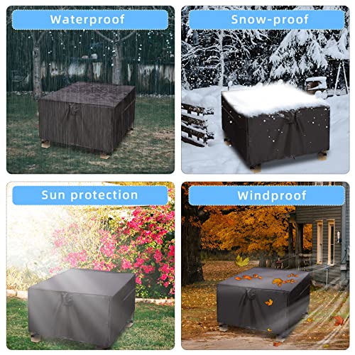 NESIFEE Garden Furniture Covers Waterproof Square Patio Table Cover Bistro Set Cover Windproof Breathable 420D Oxford Cloth for Outdoor Patio Fur