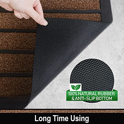 Mibao Durable Door Mat Outdoor, 40x60 Cm Doormat, Outdoor Mats for Front Door, Entrance Door Mat, Heavy Duty Door Mat Non Slip, Shoes Scraper, Wa