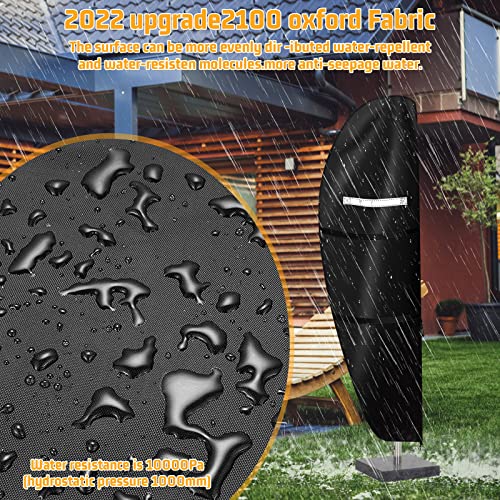 Parasol Cover Waterproof,Parasol Protective Cover with Zip Fit for 2 to 4 M Large Cantilever Parasol Protective Cover (265 x45/70/50CM)