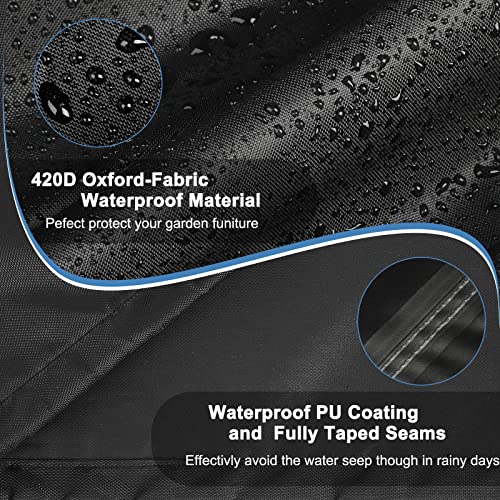 Ezilif Garden Furniture Covers Waterproof, 200x160x74cm Garden Furniture Covers, 420D Oxford Outdoor Furniture Covers Waterproof, UV-Anti & Windp