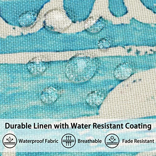 Outdoor Cushion Covers for Garden Furniture Decorative Waterproof Throw Pillow Cover Rudder Starfish Wood Background Square Pillowcases 45X45cm P