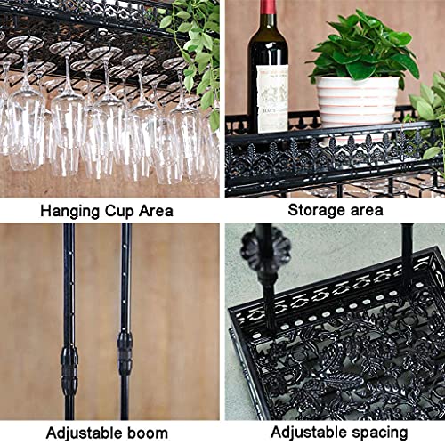 EYLINK Wine Racks,Hanging Wine Glass Rack Wall Mounted Wine Shelf Metal Hanging Wine Glass Rack Wine Shelf Cabinet Organizer