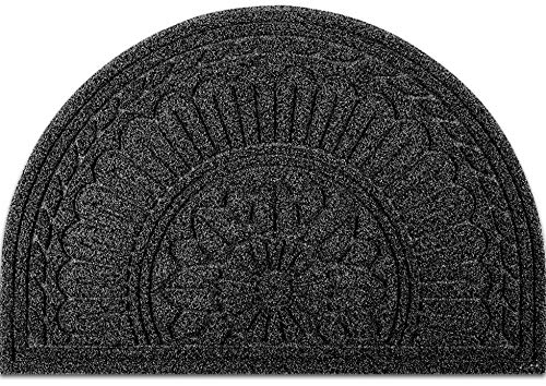Mibao Half Round Door Mat, 24" x 36", Outdoor Door Mats, Half Round Rug, Front Door Mats Outdoor, Outdoor Welcome Mats for Front Door, Half Moon