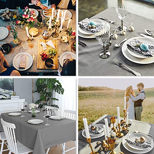 Table Cloth Wipeable PlasticTablecloth Waterproof Table Cover PVC 140 x 200 cm Rectangle Table Protector for Kitchen Picnic Outdoor Indoor(Light