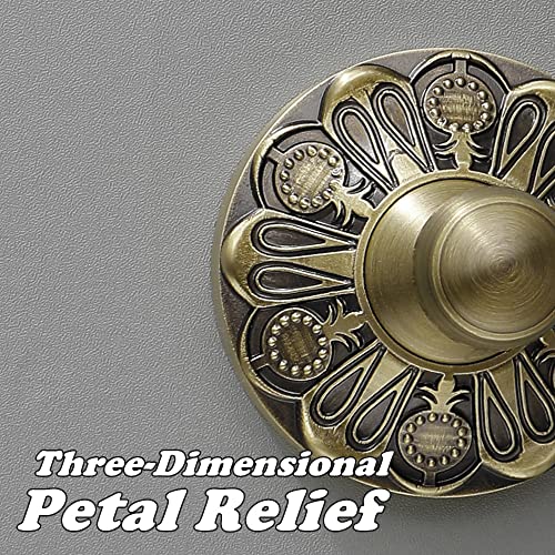 Lucyound Brass Bath Towel Rail 60cm, Vintage Single Towel Bar, Petal Carving Series Wall Mounted Bathroom Accessories, Antique Gold