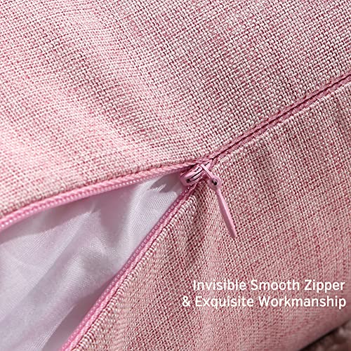 JOTOM Pack of 2 Premium Outdoor Waterproof Cushion Covers 45x45 cm Water Resistant Square Pillow Covers Garden Cushion Cover Linen Cushion Case f