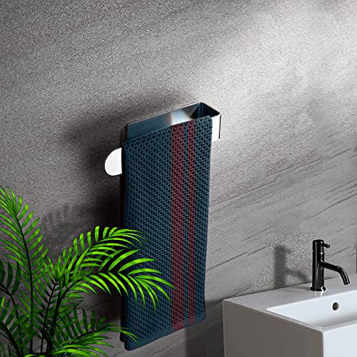 Self Adhesive Hand Towel Holder Rail - SUS-304 Stainless Steel Open Hand Towel Ring to Mount on Walls or Cabinets in Bathroom, Kitchen and Living