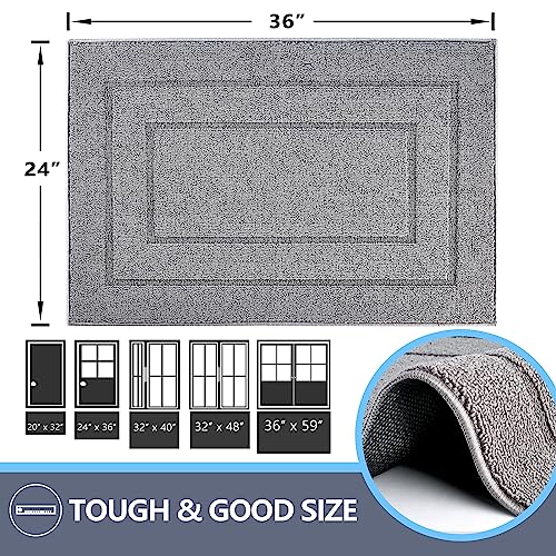 REFETONE Indoor Doormat, 24x36, Front Back Door Rug, Non Slip Absorbent Resist Dirt Machine Washable Door Mat, Low-Profile Inside Floor Mat for E