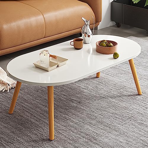 Low Oval Coffee Table,Solid Table Legs, Mid Century Modern Coffee Tables, Centre Table For Living Room, Tea Table, Side Table for Living Room,Sma
