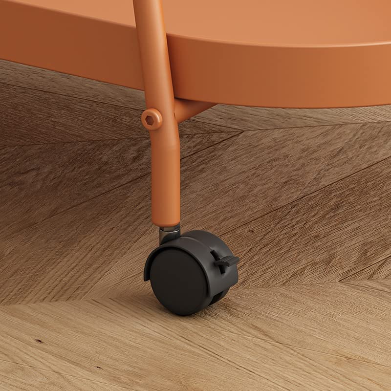 MJWDP Wheeled Trolley Side Cabinet Mobile Coffee Table Living Room Sofa Small Bedside Table Office Balcony Outdoor Furniture (Color : Svart, Size