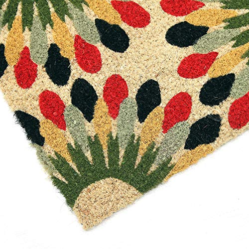 Coco&Coir Door Mats | Non-Slip | Thick Coir | Premium Quality | Rubber Backed | Eco-Friendly | Indoor | Outdoor | Heavy Duty | Flower Series | Do