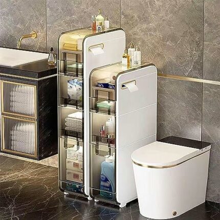 Bathroom Storage Cabinet Slim Toilet Paper Storage Cabinet Bathroom Floor Cabinet Freestanding Multipurpose Storage Cabinet With Drawer Freestand