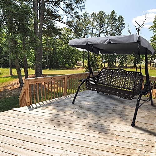 Swing Chair Canopy Cover,195 * 125 * 15cm Garden Swing Chair Canopy Replacement, Waterproof Windproof Swing Chair Canopy Replacement 3 Seater Gar