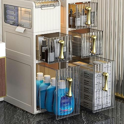 OPSREY Slim Bathroom Storage Cabinet Free Standing Toilet Paper Holder Waterproof Toilet Paper Storage Organizer Narrow Storage Cabinet For Skinn