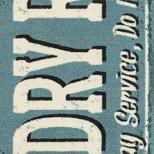 Ottomanson Laundry Collection Checkered Border Rubberback Mat, 67 cm x 90 cm, Black