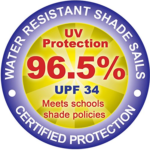 Kookaburra 3m Triangle Water Resistant Garden Patio Sun Shade Sail Canopy 96.5% UV Block with Free Rope (Yellow)