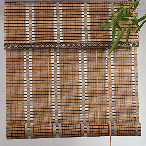 LJA Outdoor Carbonized Bamboo Roller Blind Greenhouse Shutters, Sunscreen UV Protection, Indoor Outdoor Patio Gazebo Pergola Porch Garden Awnings