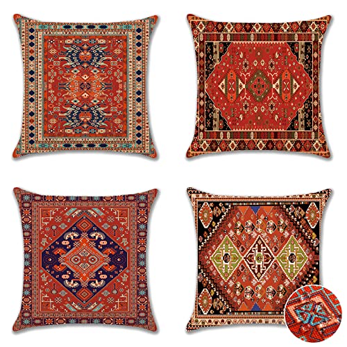 Ohok Outdoor Waterproof Cushion Covers 45x45 cm Pack of 4 Decorative Throw Cushion Covers Cushion Case for Sofa Couch Bed Living Room Indoor Outd