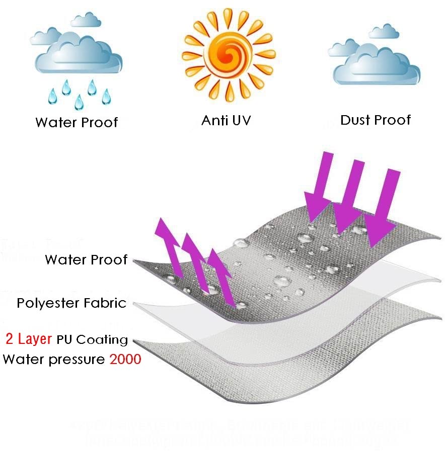 Patio Umbrella Cover with Rod for 7 to 11 Ft Umbrellas & 15 Ft Double-Sided Umbrellas, Protective Waterproof Cover with Zipper, Beige