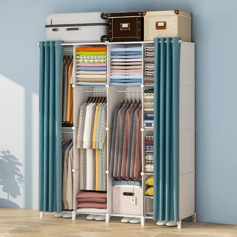 LUKEO Non Woven Wardrobes Bedroom Closets Storage Cabinet Wardrobes Armoire Wardrobe Furniture (Color : D, Size : 124x47x139cm)