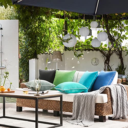 Phantoscope Pack of 2 Outdoor Waterproof Throw Pillow Covers Decorative Square Outdoor Pillows Cushion Case Patio Pillows for Couch Tent Sunbrell