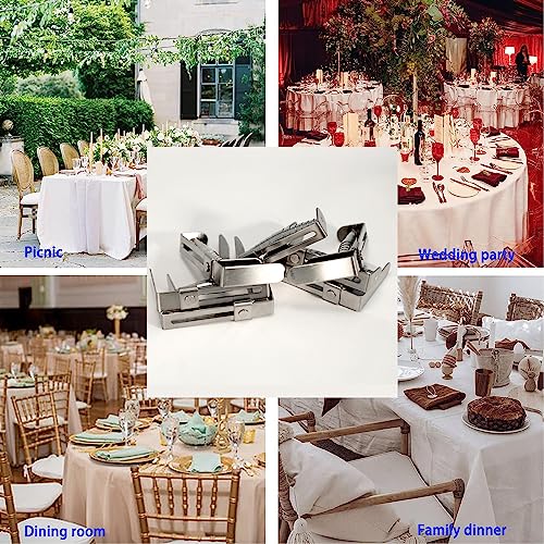 Misounda 6 piece tablecloth clips stainless steel 9x5.5cm with spring adjustable tablecloth clamps, tablecloth holders table cover holder tablecl