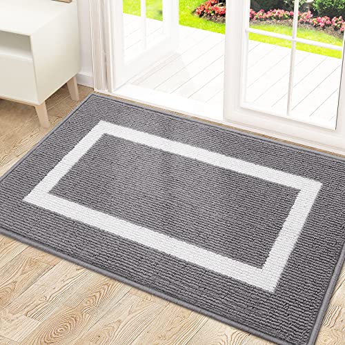OLANLY Indoor Door Mat, 32x48, Non-Slip Absorbent Resist Dirt Entrance Rug, Machine Washable Low-Profile Inside Entry Door Rugs for Entryway, Nav