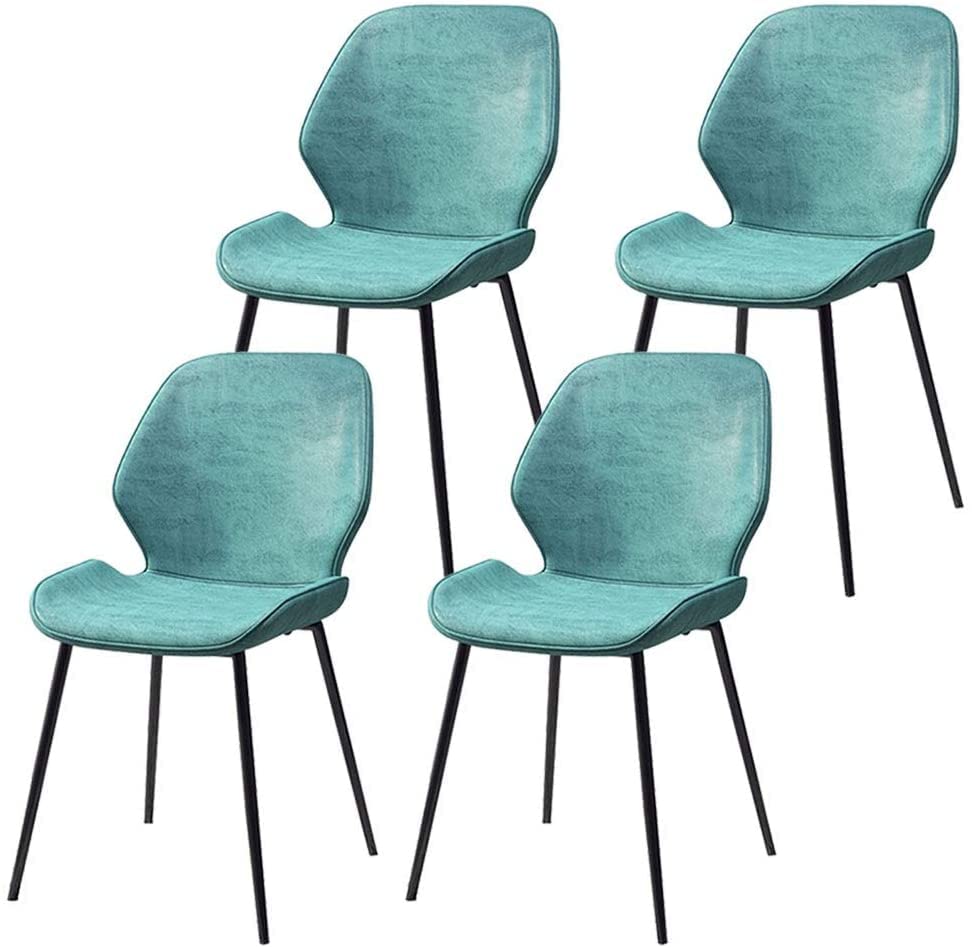 dining chair Business Dining Chairs Set Office Reception Chairs Dining Chair Kitchen Chair Set of 4, PU Leather Seat Wrought Iron Non-Slip Feet L