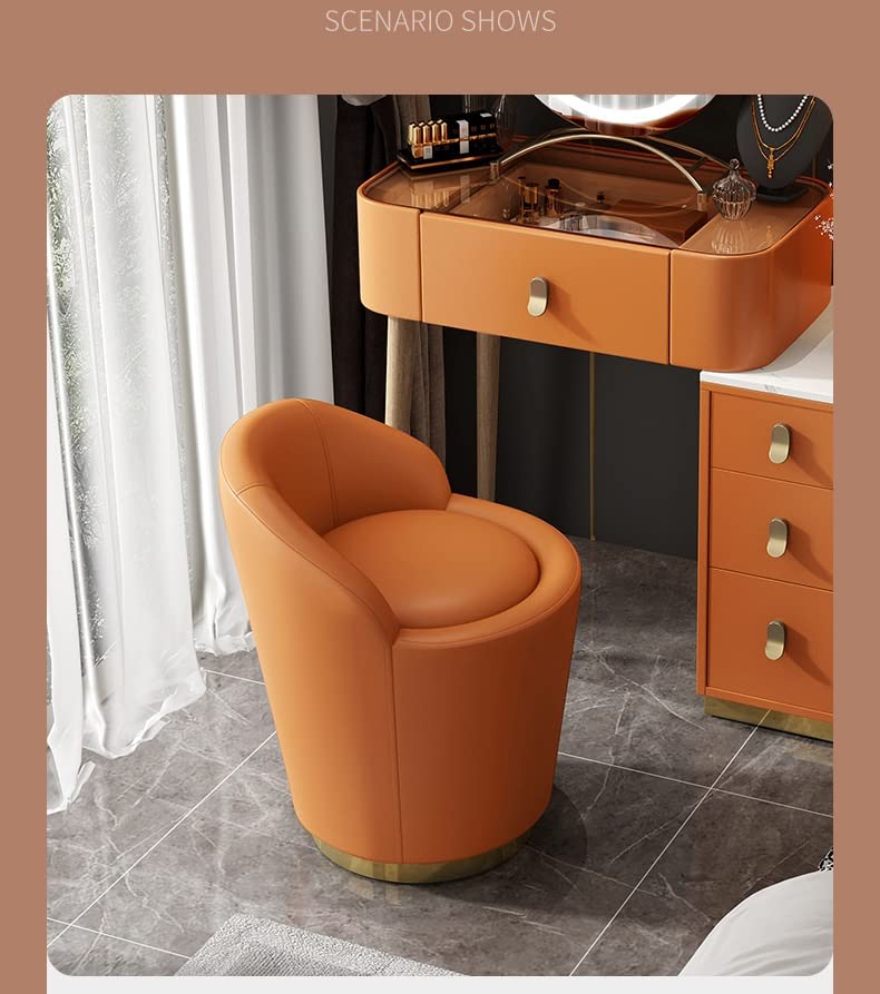 maozi Small Single Leather Sofa 360° Rotate Bedroom Dressing Vanity Chair Manicure Salon Swivel Chairs Living Room Dinning (Color : 3-pack, Size