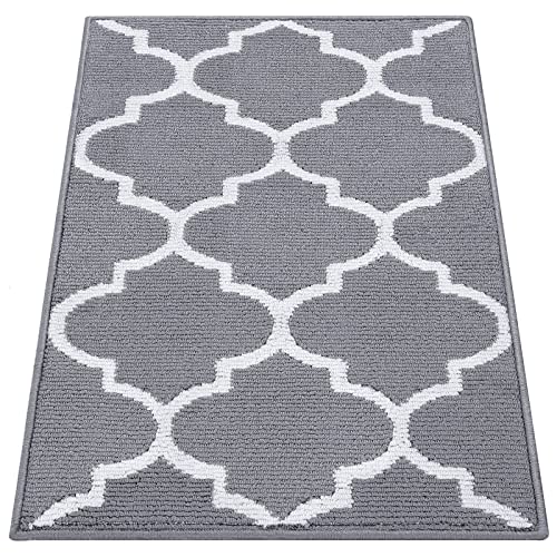 OLANLY Indoor Door Mat, 30x17, Non-Slip Absorbent Resist Dirt Entrance Mat, Washable Low-Profile Inside Floor Mat Doormats for Entryway, Brown