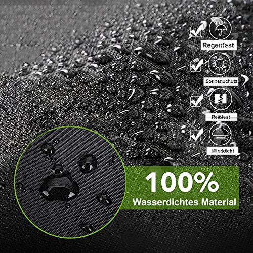 Pack of 2 Garden Lounger Cover with Reflective Stripes, 200 x 70 x 40/75 cm Sun Lounger Protective Cover with 4 Windproof Buckles, Heavy Duty 210