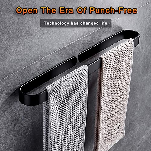 Kitchen Dish Towel Holder Wall Mounted, Self Adhesive Hand Towel Holder Black, Modern Design Hand Towel Holder, Self Adhesive Hand Towel Hanger B