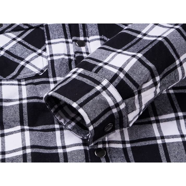 GLUXIT Men's Hooded Facecloth Jacket Thick and Warm Winter Jacket Autumn Plaid Shirt Jacket Cotton Hoodie