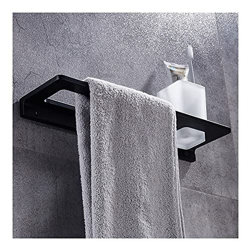 HIGOH Towel Racks,Towel Holder Towel Rail for Bathroom, Hand Towel Holder Towel Bar and Toothbrush Cup, Space Aluminum in the Bathroom Wall Mount