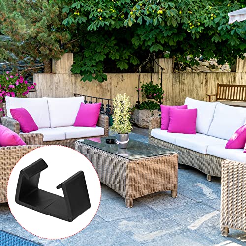 PATIKIL Patio Furniture Clips, 16 Pack 71mm Dia Sofa Rattan Furniture Clamps Wicker Fixed Connection Chair Fasteners for Outdoor Garden, Black