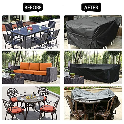 Garden Furniture Cover,170X120X74cm Garden Table Cover 420D Heavy Duty Oxford Polyester Outdoor Patio table Covers Rectangular Cover Windproof,Wa