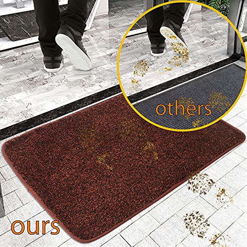 Cosy Home Door Mat 100% Polyester TPR Machine Washable Bath Mat 100 x 60 cm, Burgundy