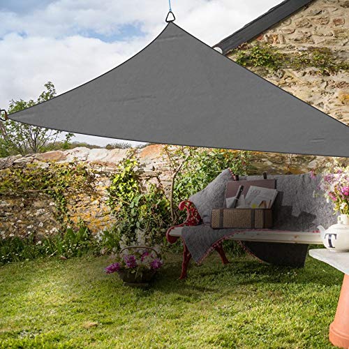 Greenbay Anti-UV Sun Shade Sail Garden Patio Party Sunscreen Canopy 98% UV Block Triangle Sand 5x5x5m