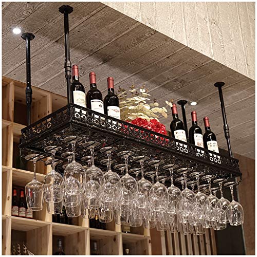 Stylish Simplicity Industrial Retro Wine Glass Stylish Simplicity Frame Iron Metal Inverted High Glass Rack Bar Restaurant Kitchen Floating Wine